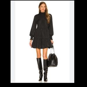 Veronica Beard Vigore Smocked Ruffle Long Sleeve Minidress